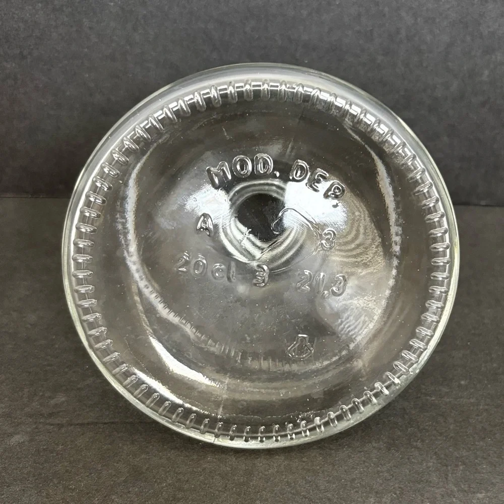 Mod Dep Clear Glass Alcohol Vinegar Jar Lab Bottle Marked (no stopper) Vintage